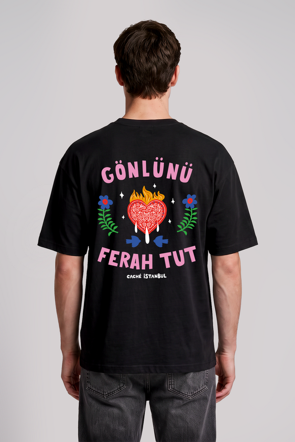 Gönlünü Ferah Tut Unisex Oversize Tshirt - 4