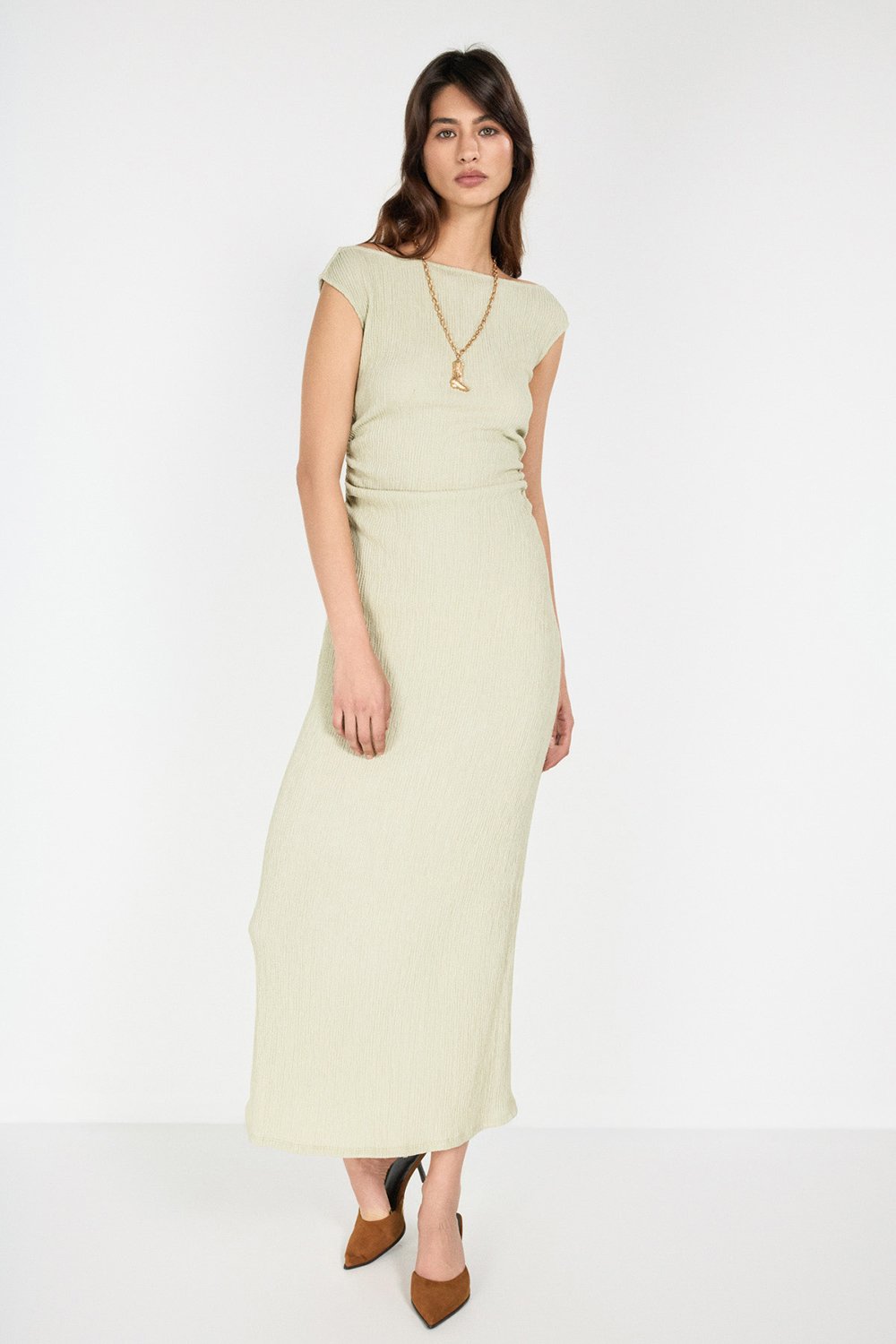 Sırtı Açık Maxi Elbise, MİNT - 3