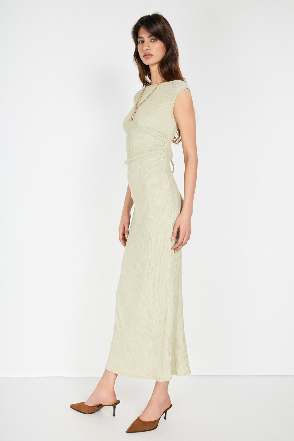 Sırtı Açık Maxi Elbise, MİNT - 5