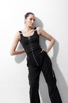 Violet Korse Bluz, Siyah - 2