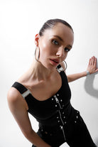 Violet Korse Bluz, Siyah - 3