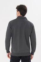 Polo Yaka Logo Nakışlı Sweatshirt, Antrasit - 2