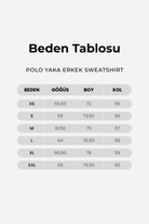 Polo Yaka Logo Nakışlı Sweatshirt, Antrasit - 7