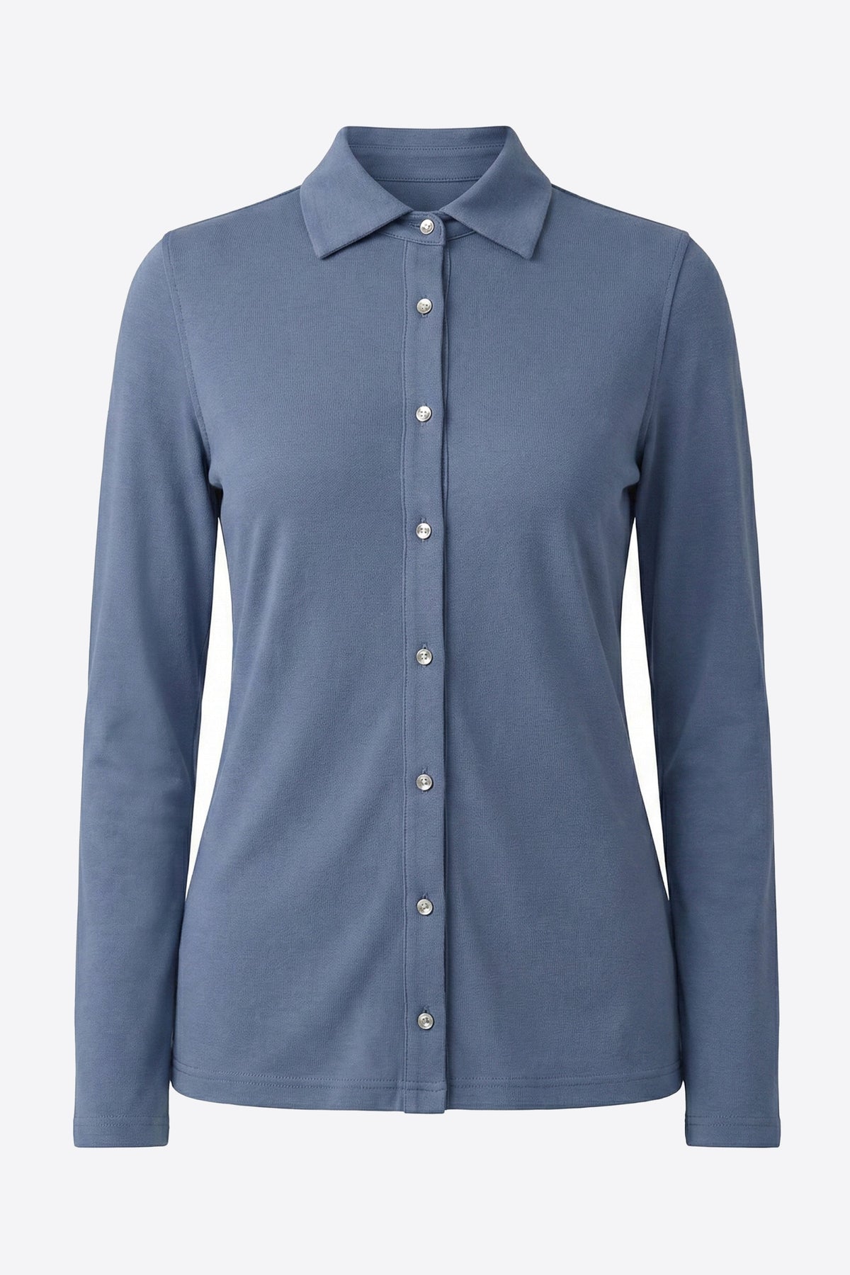 Slim Fit Kadın Gömlek, Mavi - 0