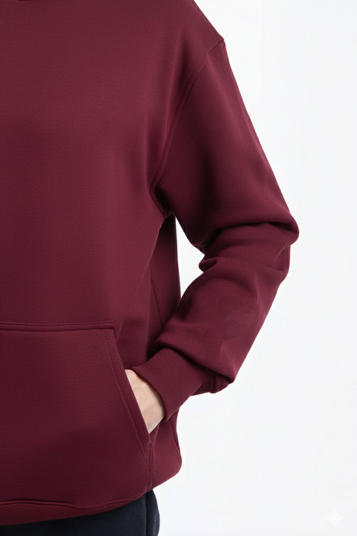 Kapüşonlu Logo Nakışlı Sweatshirt, Bordo - 6