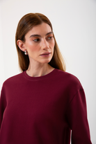 Regular Fit Logo Nakışlı Sweatshirt, Bordo - 3