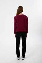 Regular Fit Logo Nakışlı Sweatshirt, Bordo - 5