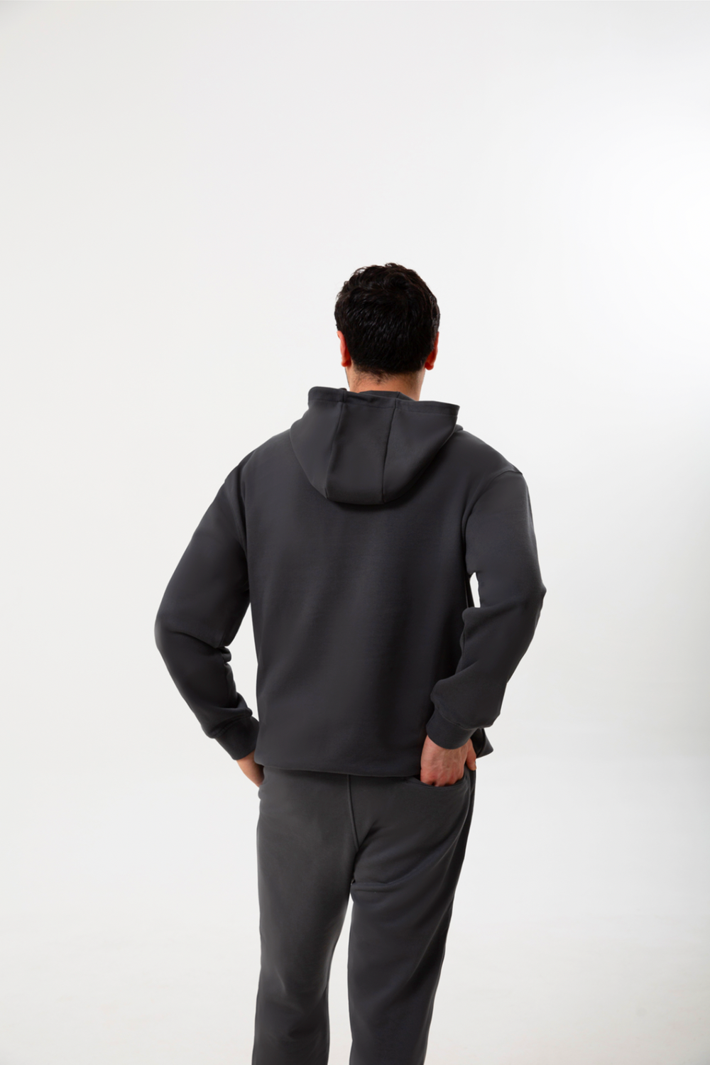 Kapüşonlu Logo Nakışlı Sweatshirt, Antrasit - 4