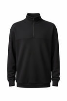Yarım Fermuarlı Erkek Sweatshirt, Siyah - 0