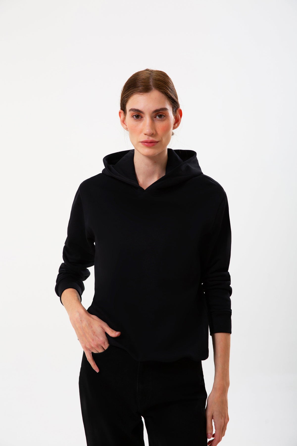 Kapüşonlu Logo Nakışlı Sweatshirt - 0