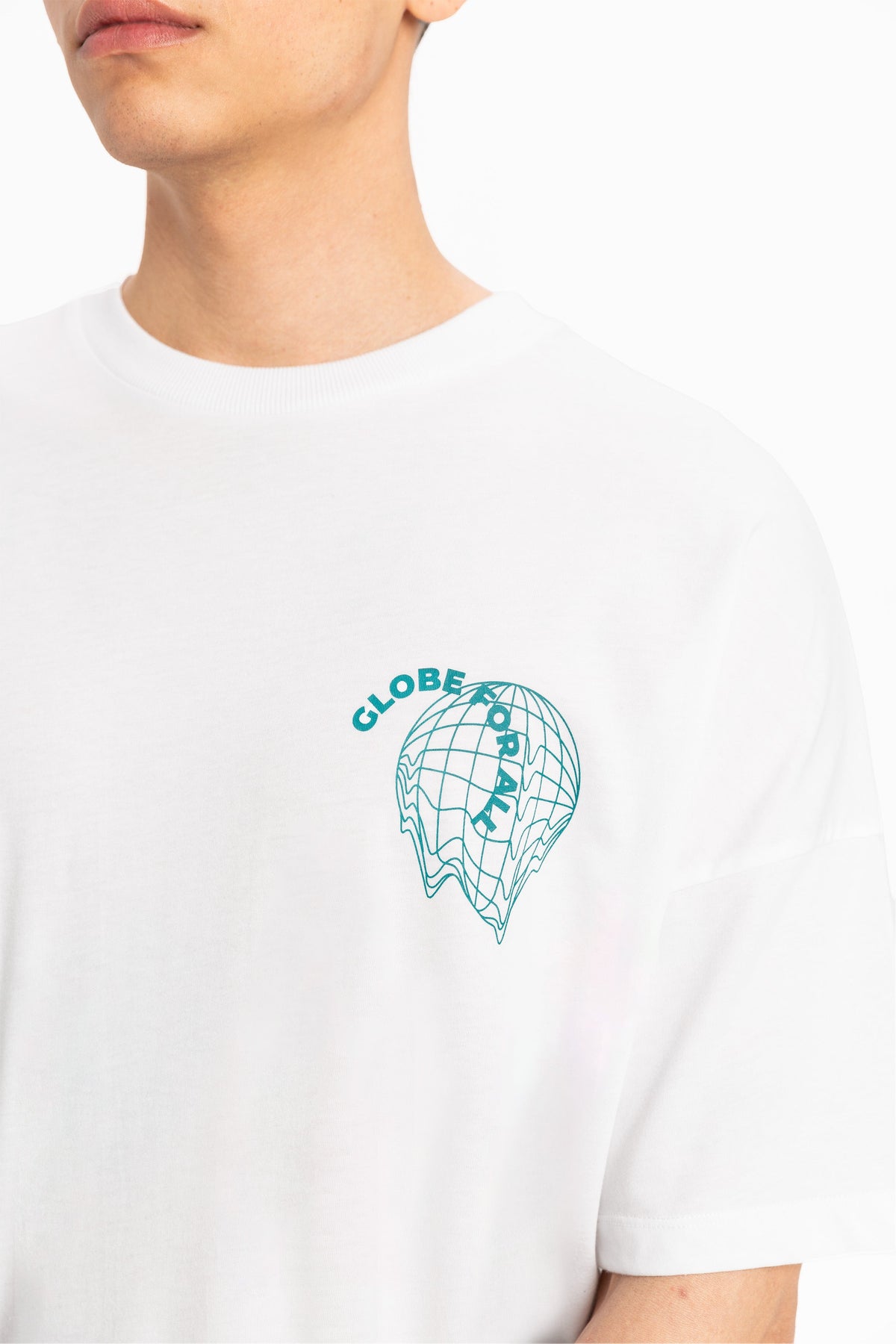 Globe For All Baskılı Oversize Erkek Tişört - 3
