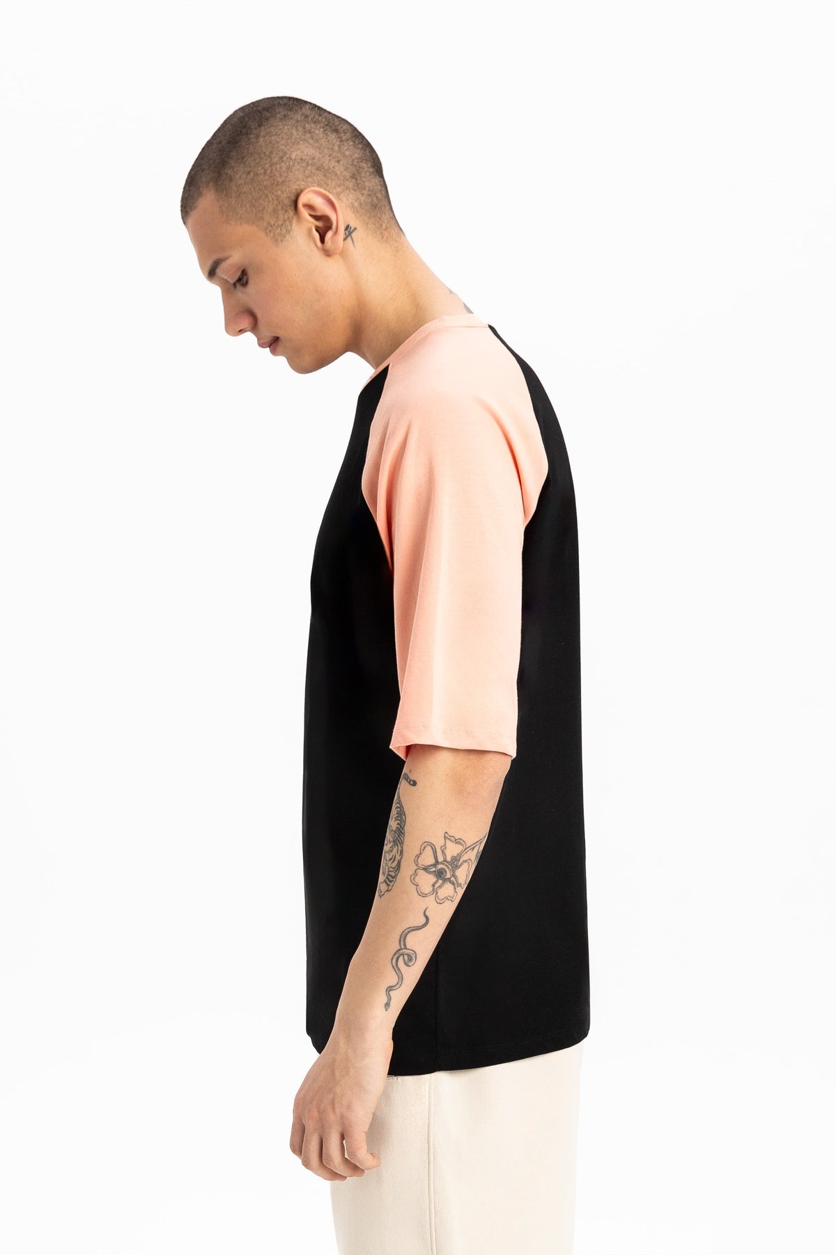 Baskılı Bisiklet Yaka Oversize Erkek Tişört - 3