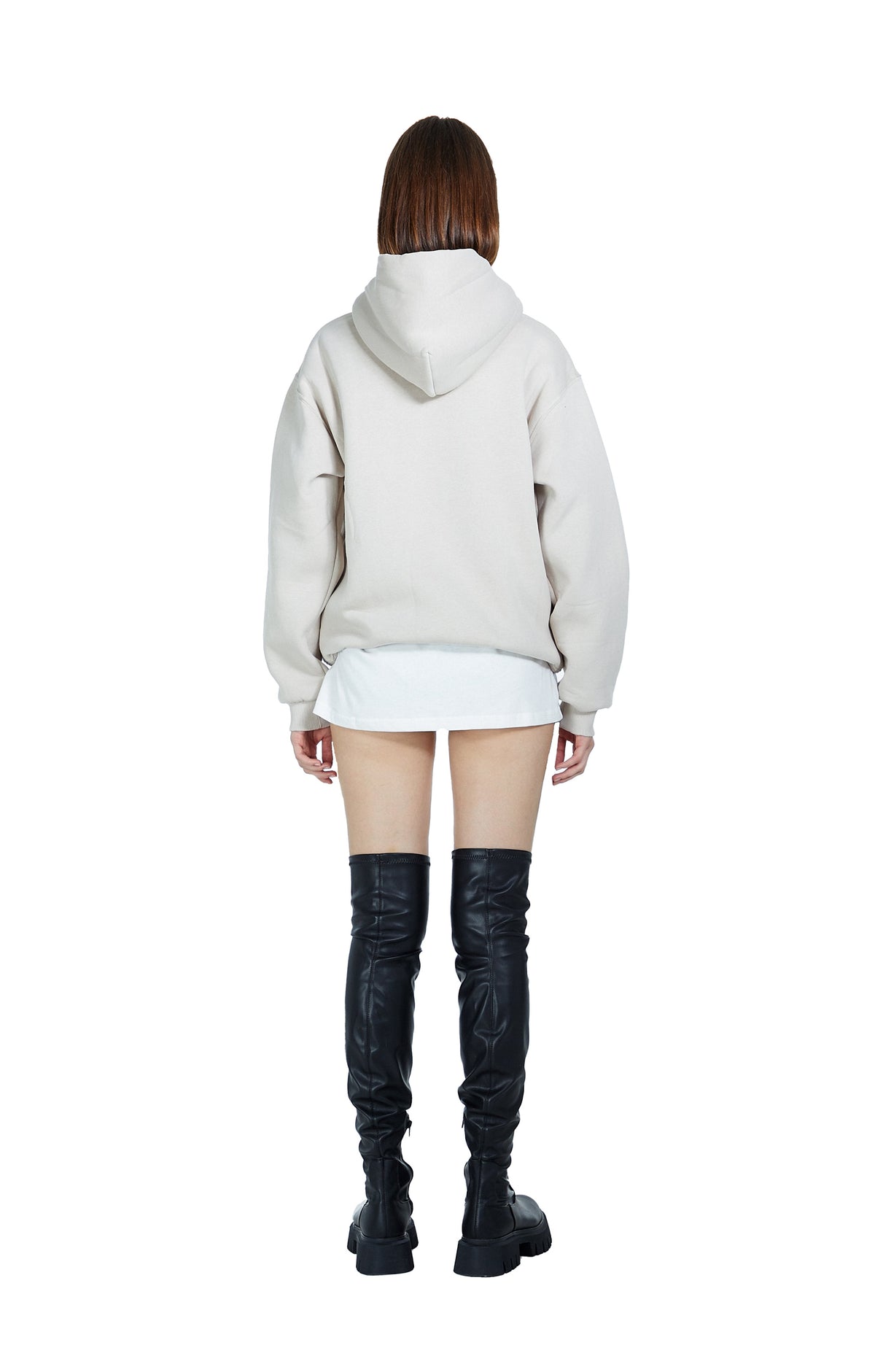 Lorem Ipsum Kapüşonlu Sweatshirt - Bej - 3