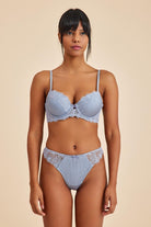 Amarelle-Paris Gri Mavi Balenli Dantelli Dolgulu Push-up Sütyen-Sütyen-2-roqelvaxirum.shop