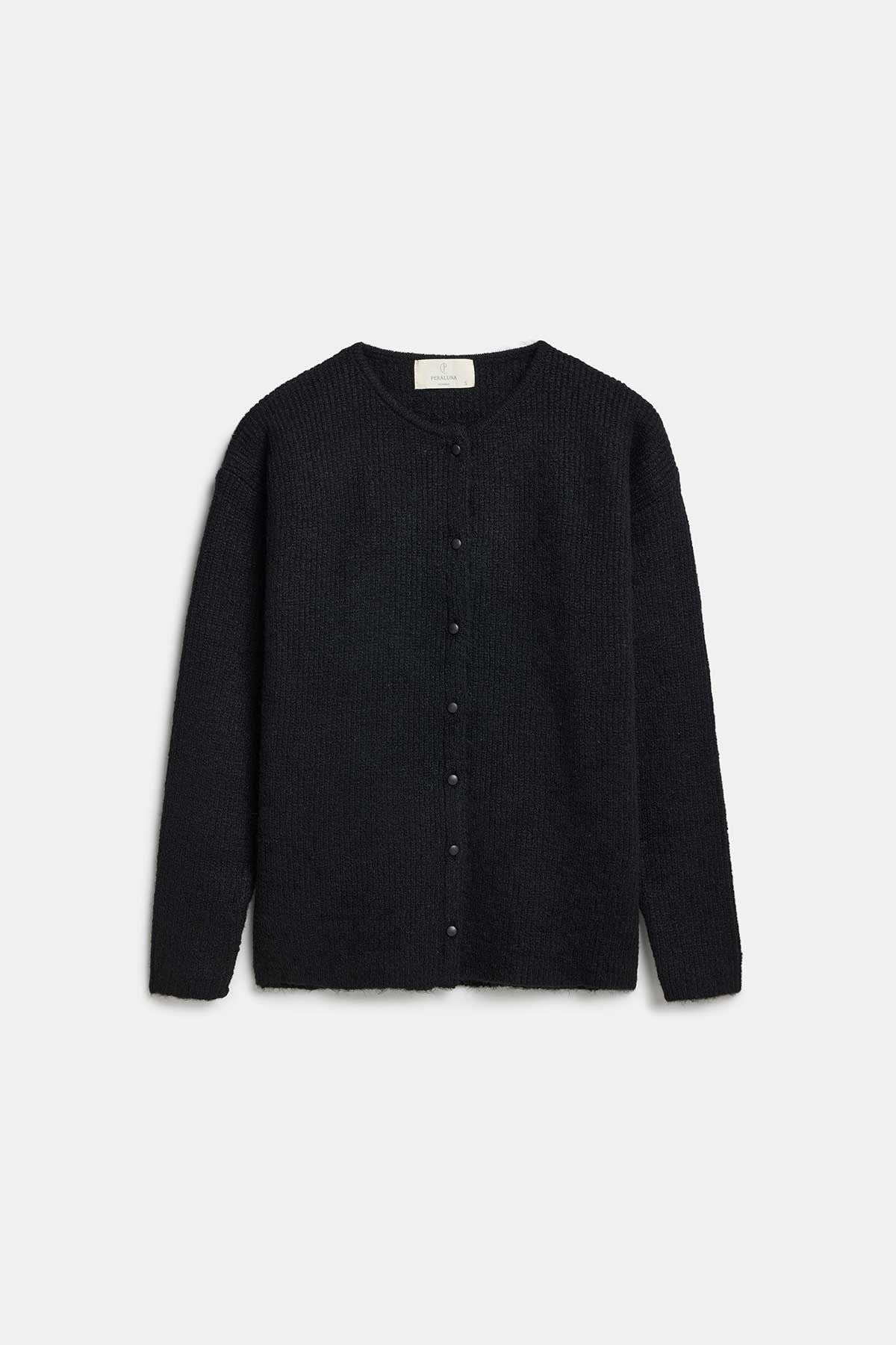 Peraluna Latina Cardigan - Selanik Örgü Kadın Hırka - Siyah