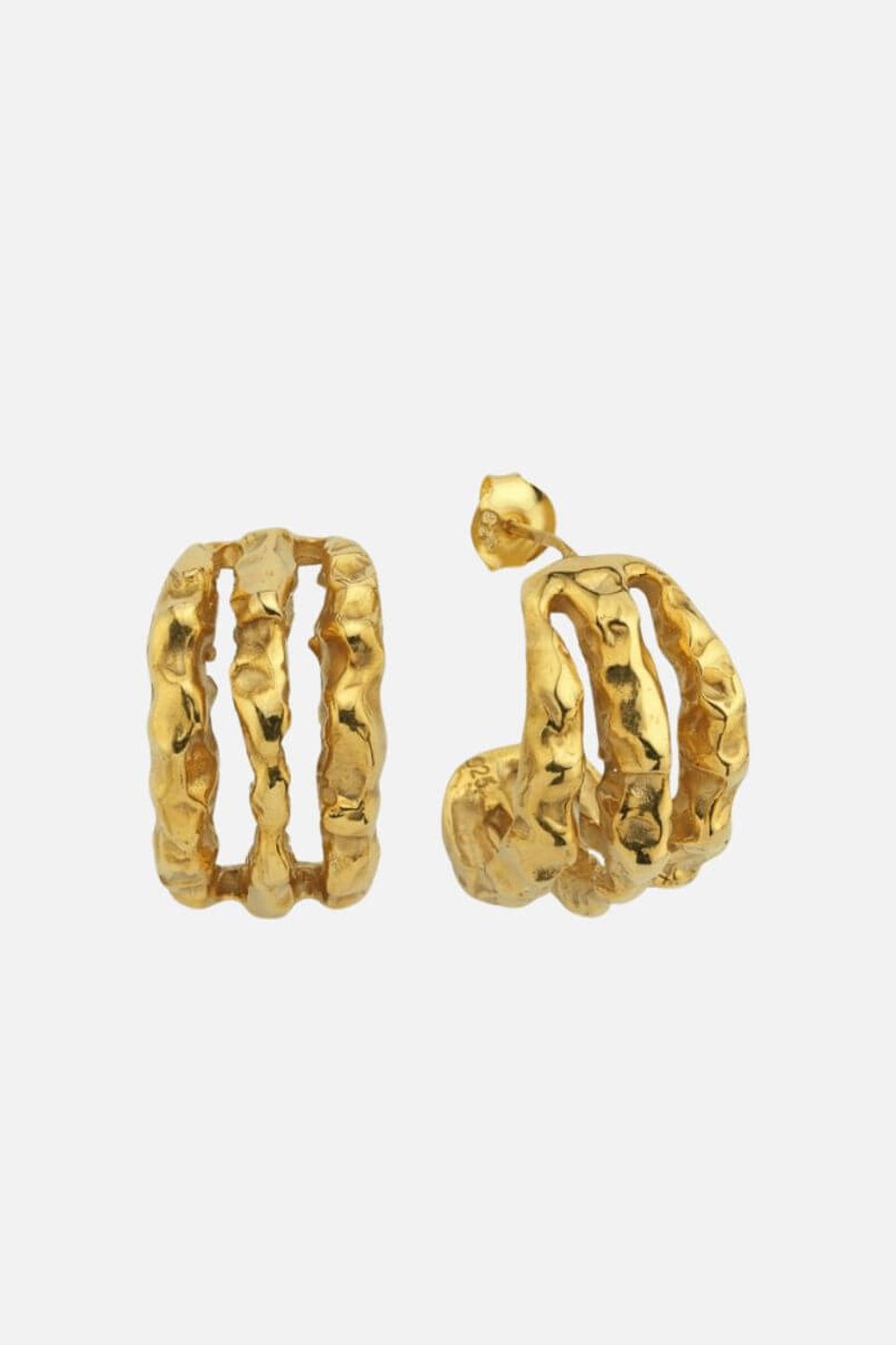 Linya Jewellery-Terty Amorf Üçlü Halka Küpe Gold-Küpe-1-roqelvaxirum.shop