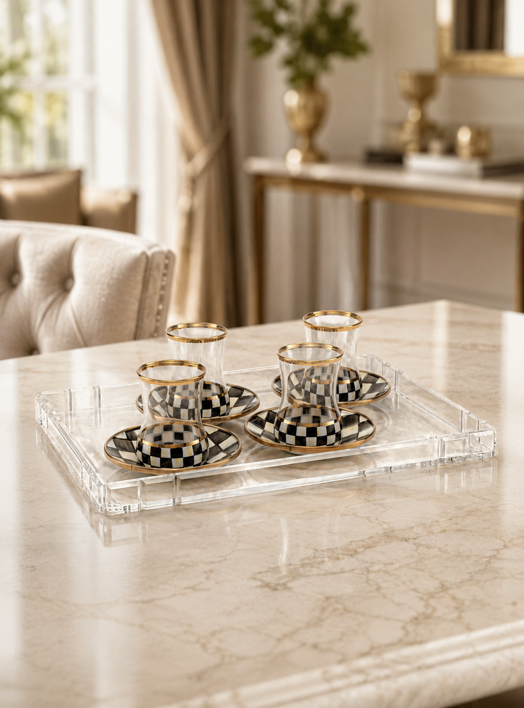 Memonza-Qbella Kristal Kesim Tepsi, X-Large, Şeffaf-Tepsi-4-roqelvaxirum.shop
