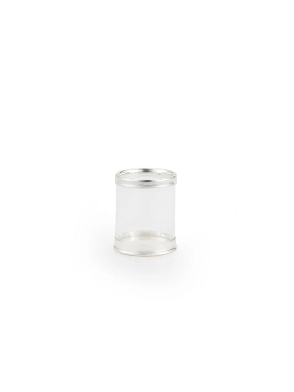 Memonza-Roza Gümüş Detaylı Vazo, Küçük Boy, Şeffaf-Vazo-1-roqelvaxirum.shop