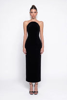 SiYah KadiFe MiDi Bodycon ElbiSe