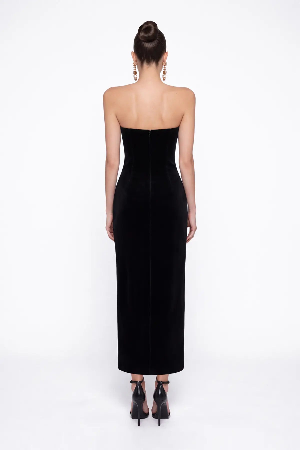 SiYah KadiFe MiDi Bodycon ElbiSe