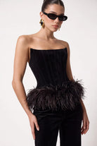 SiYah Tüy Detayli KadiFe Korse