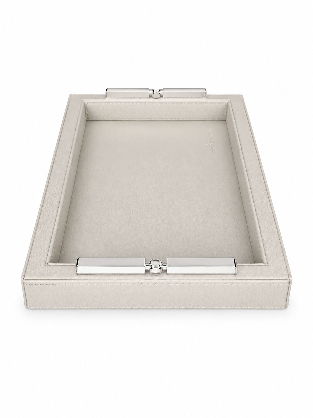 Memonza-Viéns Gümüş Detaylı Bej Deri Tepsi Small-Tepsi-4-roqelvaxirum.shop