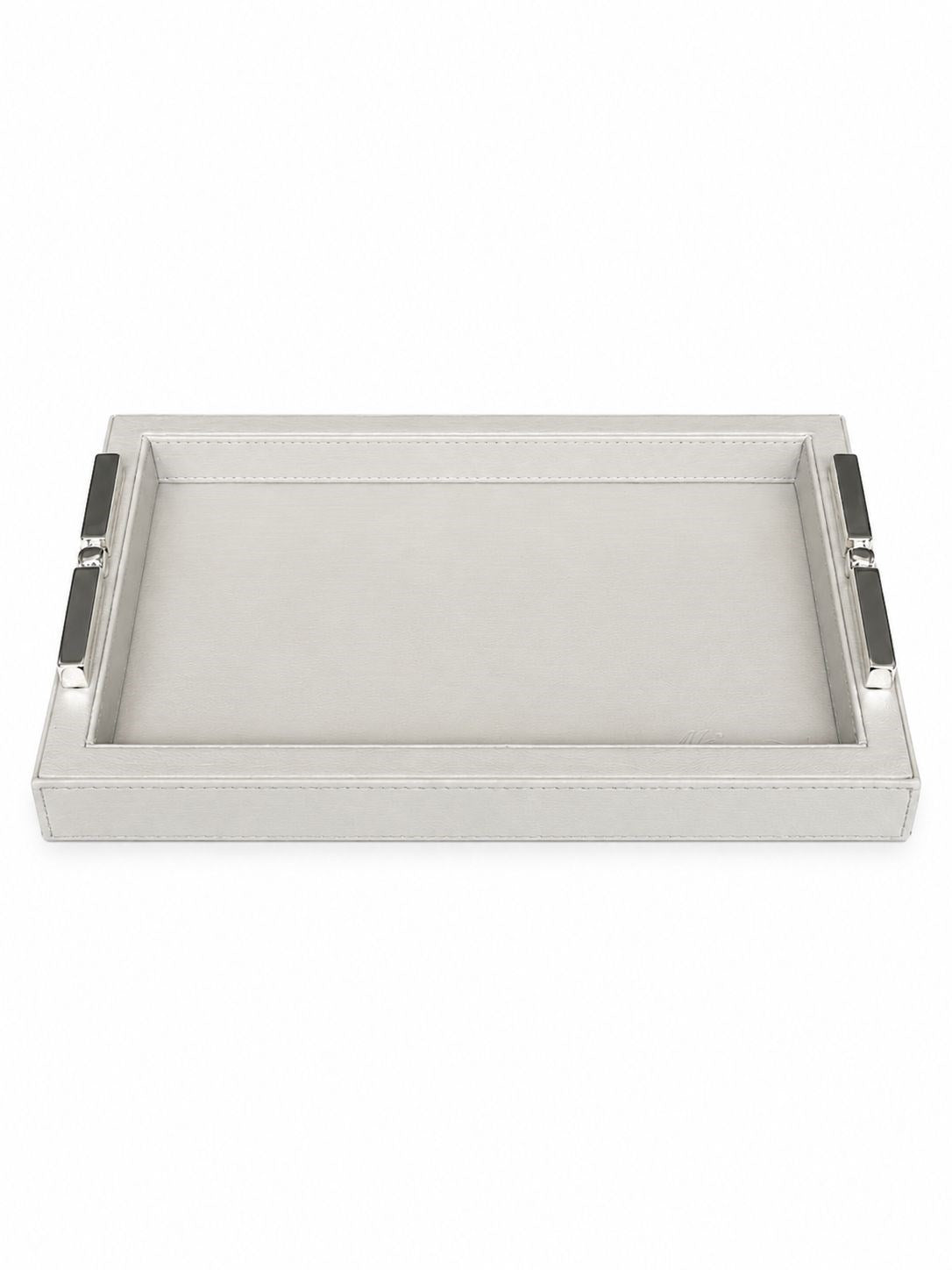Memonza-Viéns Gümüş Detaylı Bej Deri Tepsi Small-Tepsi-3-roqelvaxirum.shop
