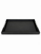 Memonza-Viéns Gümüş Detaylı Siyah Deri Tepsi Large-Tepsi-3-roqelvaxirum.shop