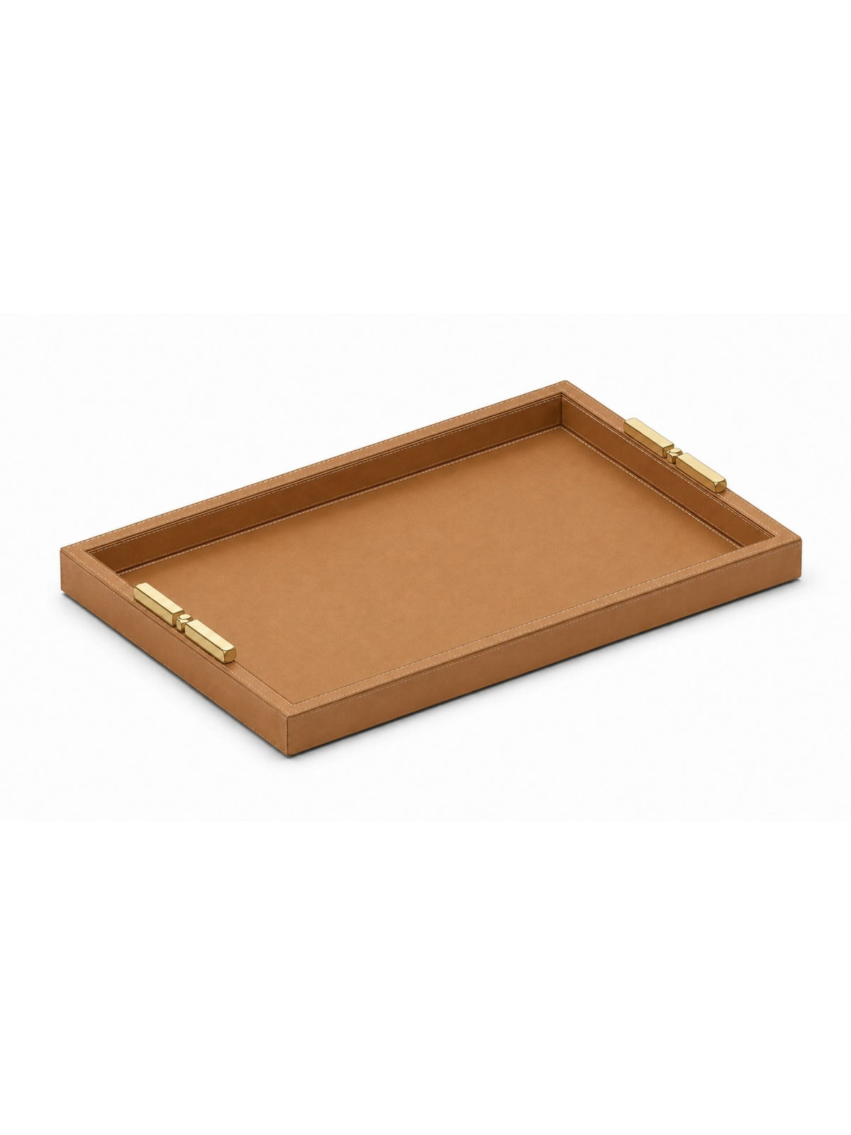 Memonza-Viéns Pirinç Detaylı Taba Deri Tepsi Large-Tepsi-1-roqelvaxirum.shop