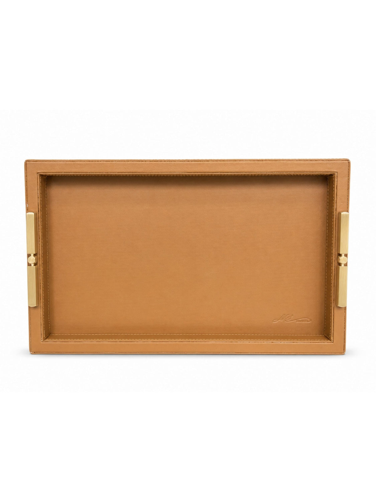 Memonza-Viéns Pirinç Detaylı Taba Deri Tepsi Medium-Tepsi-2-roqelvaxirum.shop