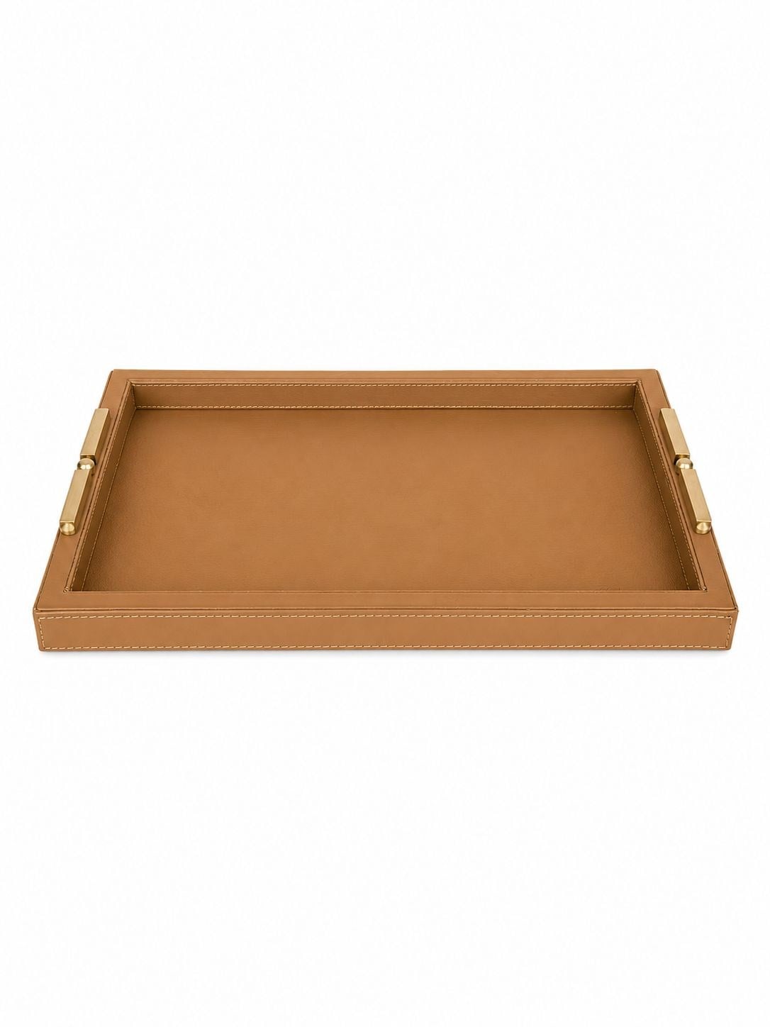 Memonza-Viéns Pirinç Detaylı Taba Deri Tepsi Medium-Tepsi-3-roqelvaxirum.shop