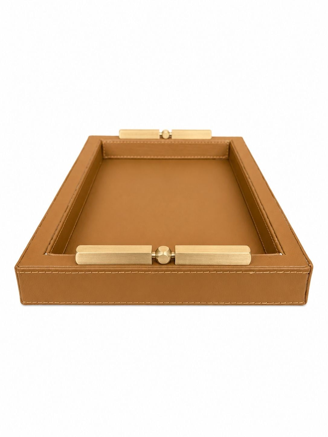 Memonza-Viéns Pirinç Detaylı Taba Deri Tepsi Small-Tepsi-4-roqelvaxirum.shop