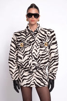 Zebra Desenli Tay Tüyü Ceket