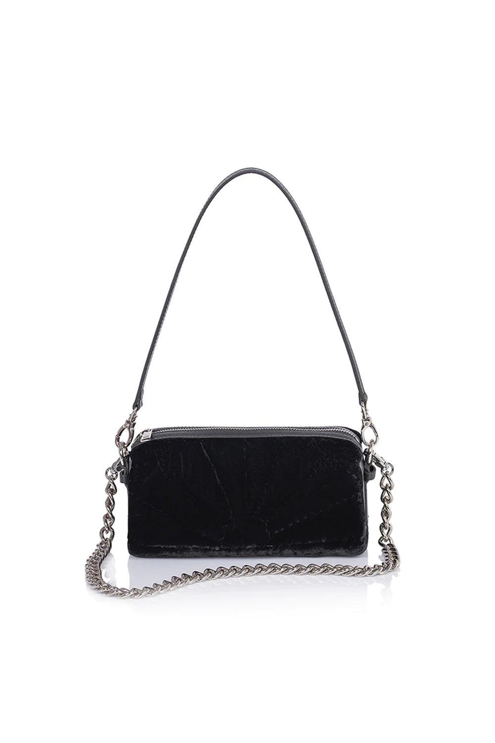 Atelier Melange-Şükran Hurç Çanta İpek Kadife Siyah-Omuz Çantası-1-roqelvaxirum.shop