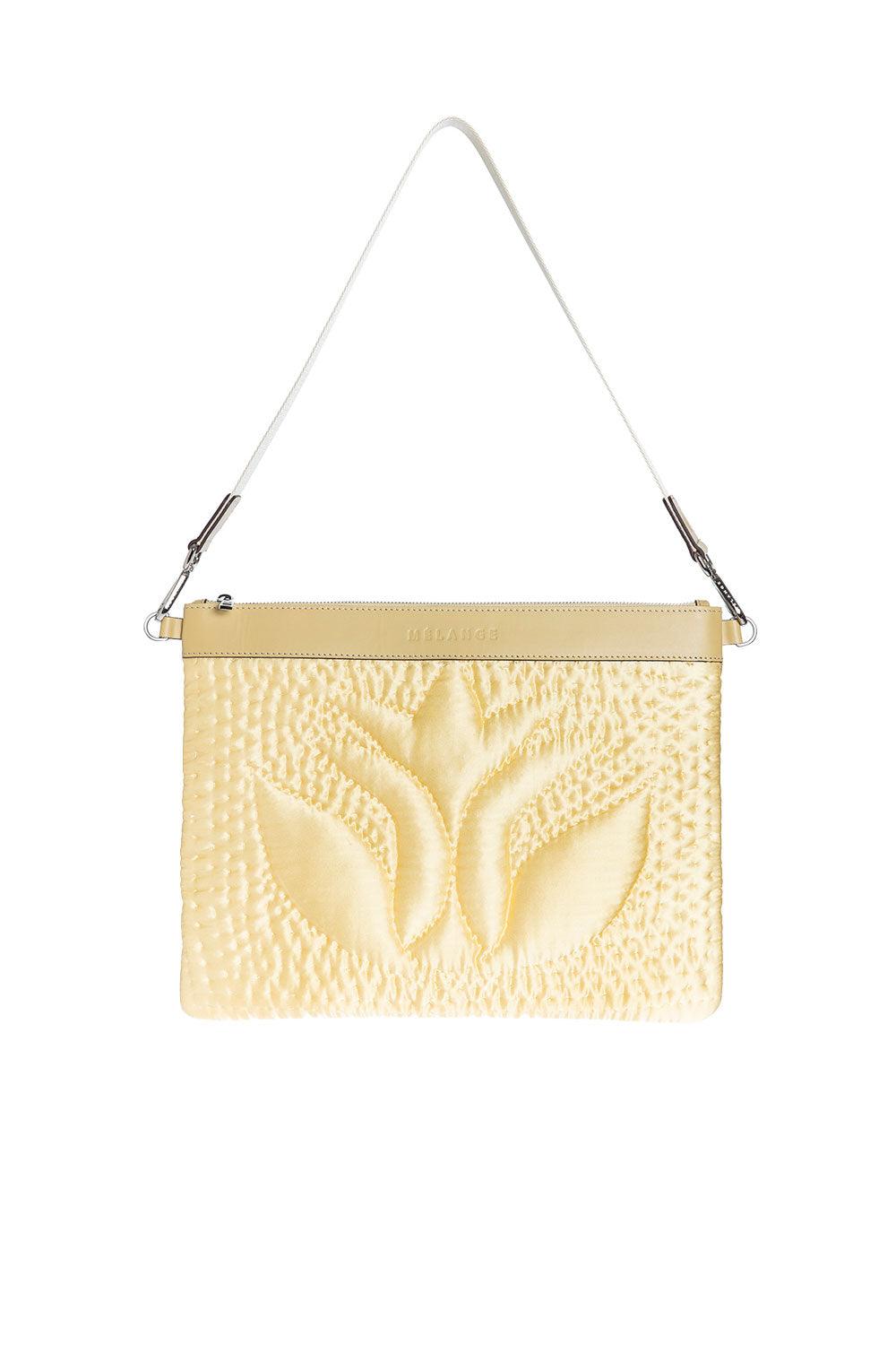 Atelier Melange-Şükran İpek Saten Büyük Omuz Çantası Sarı-Omuz Çantası-1-roqelvaxirum.shop