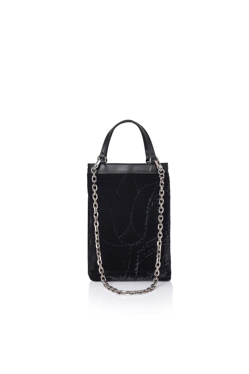 Atelier Melange-Şükran Mini El Çantası İpek Kadife Siyah-Omuz Çantası-1-roqelvaxirum.shop
