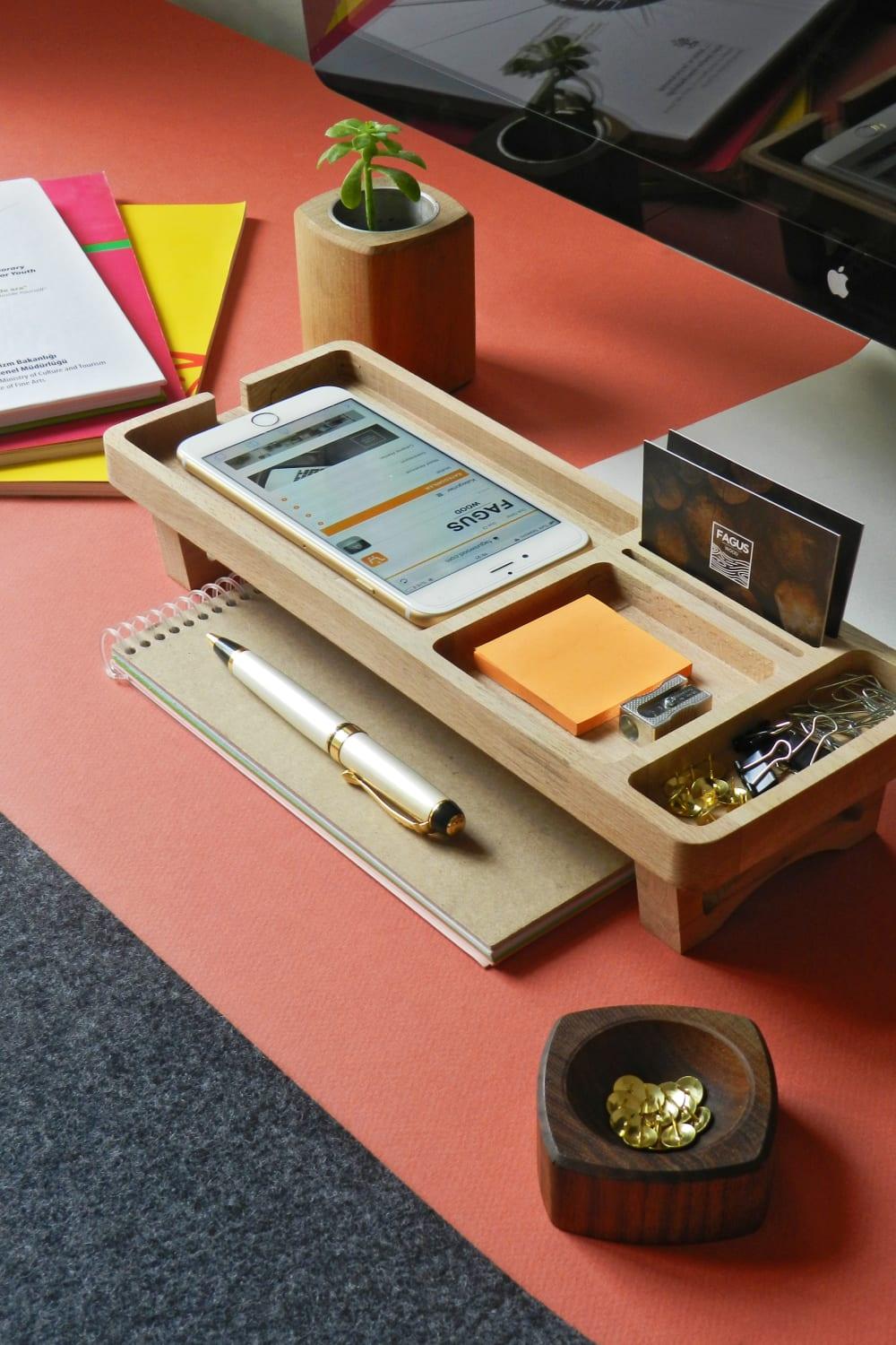 Fagus Wood-Mini Spinney Masa Düzenleyici-Masaüstü Organizer-3-roqelvaxirum.shop