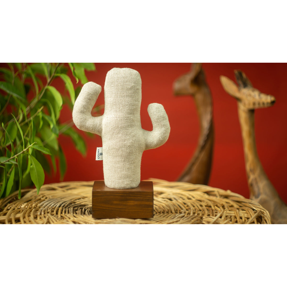 Kayigo-Woody Koyu Kahverengi Ahşap üçlü Ofis Seti Bej Kaktüs-Masaüstü Organizer-5-roqelvaxirum.shop