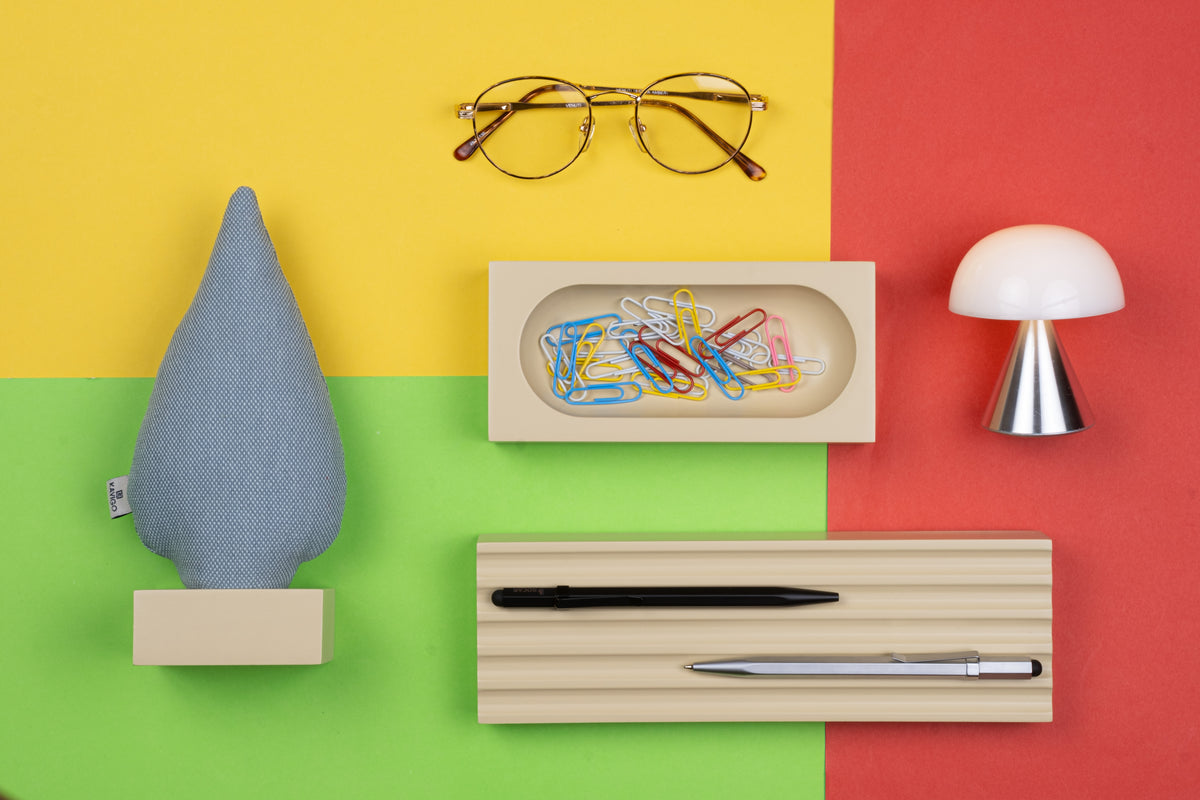 Kayigo-Woody Krem üçlü Ofis Seti Mavi Ladin-Masaüstü Organizer-4-roqelvaxirum.shop