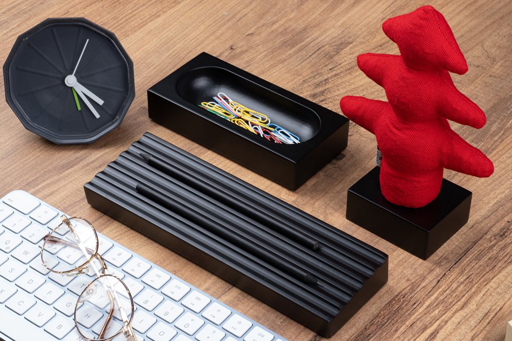 Kayigo-Woody Siyah üçlü Ofis Seti Kırmızı çam-Masaüstü Organizer-3-roqelvaxirum.shop