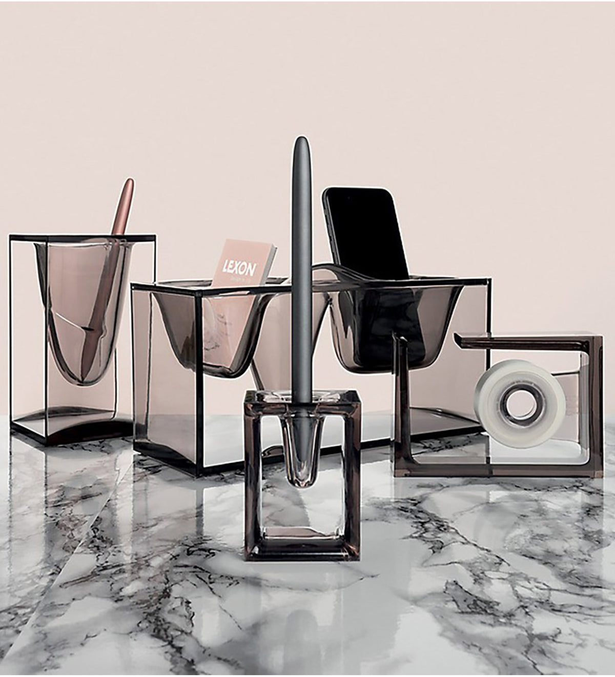 Lexon-Liquid Seti Gri-Masaüstü Organizer-1-roqelvaxirum.shop