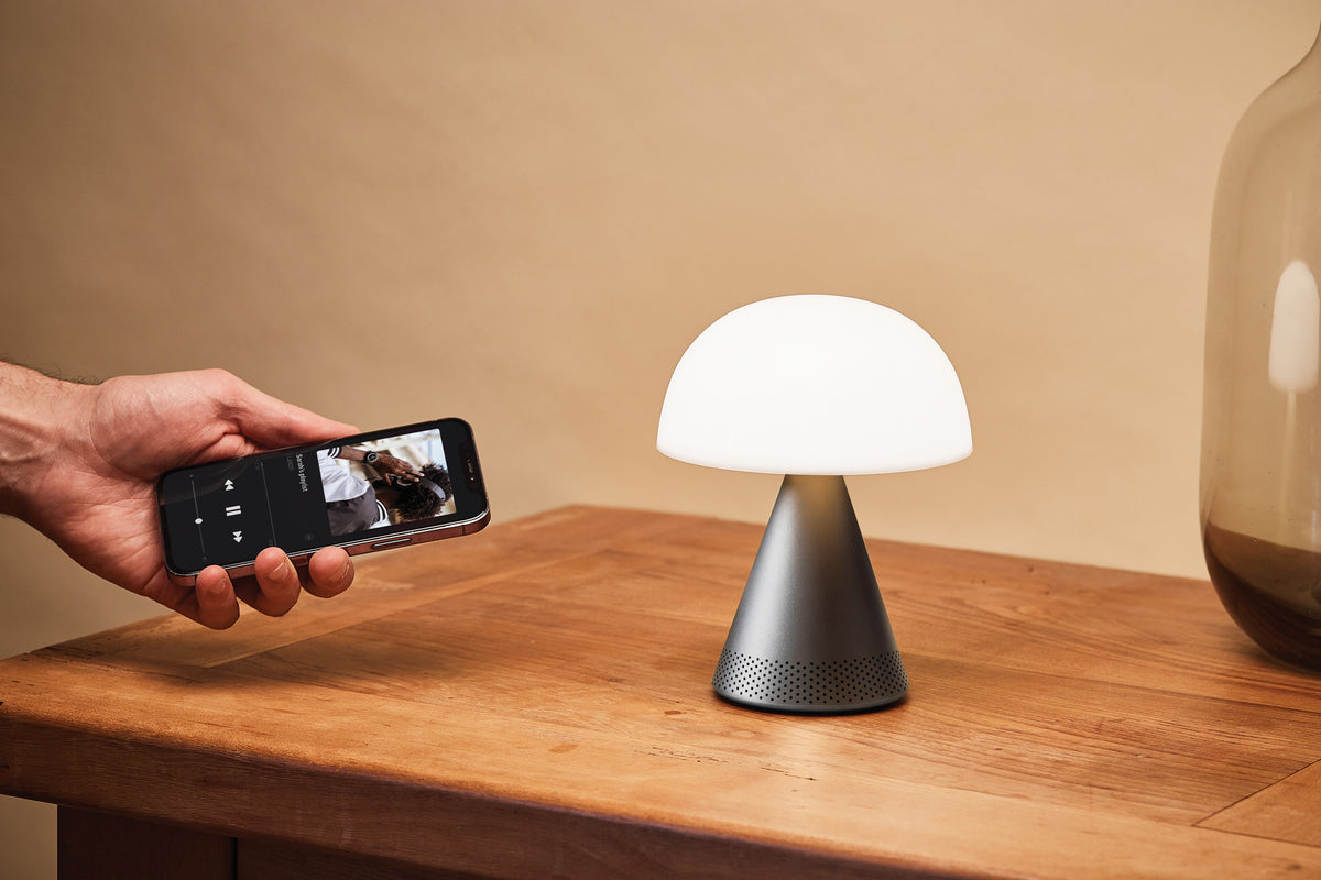 Lexon-Mina L Led Lamba Ve Bluetooth Hoparlör Metalik Gri-Led Lamba-3-roqelvaxirum.shop