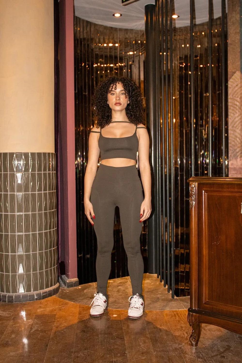 Liquide-SORUNLU - Soho Tayt Pantolon Haki-Tayt-2-roqelvaxirum.shop