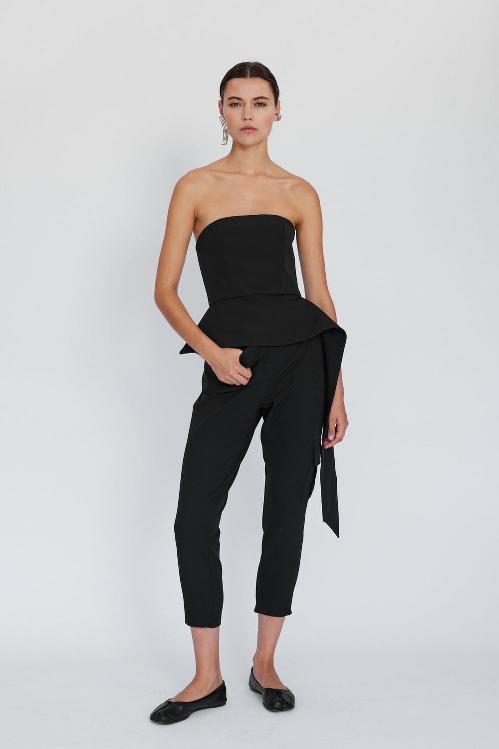 Mirimalist-Flow Siyah Büstiyer-Bluz-1-roqelvaxirum.shop