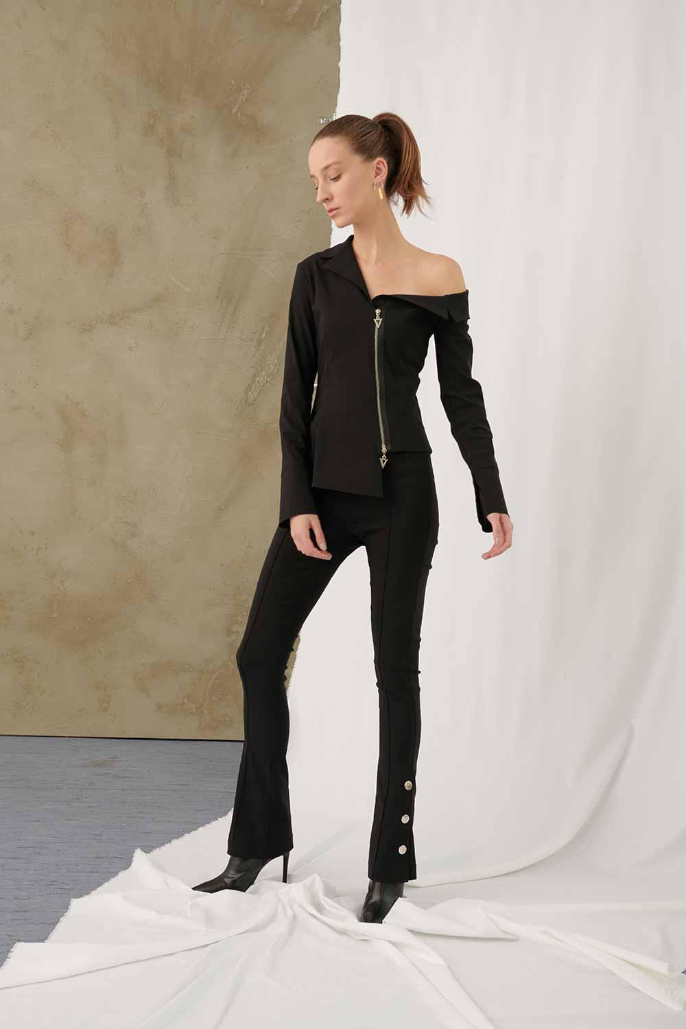 Mirimalist-Viva Jacket Black-Ceket-3-roqelvaxirum.shop
