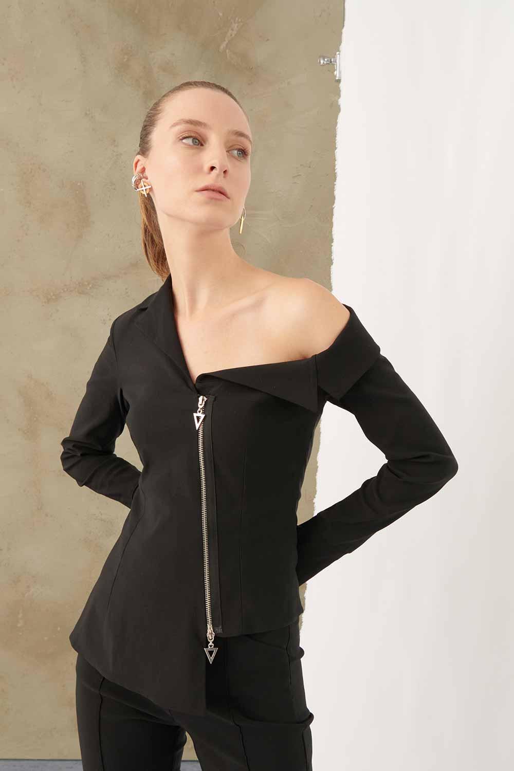 Mirimalist-Viva Jacket Black-Ceket-4-roqelvaxirum.shop