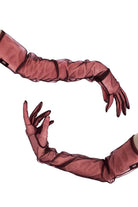 NØ | NAZ OZTURNA-NØ Tulle Gloves Burgundy-Eldiven-1-roqelvaxirum.shop