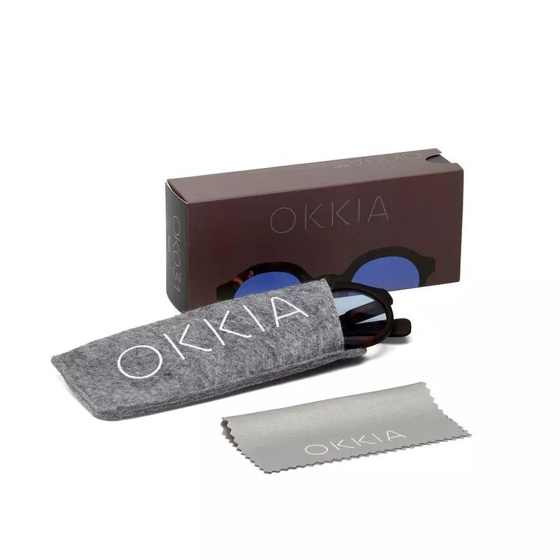 Okkia-Okkia Lauro Unisex Yuvarlak Siyah Havana Güneş Gözlüğü Mavi Gradyan-Güneş Gözlüğü-7-roqelvaxirum.shop