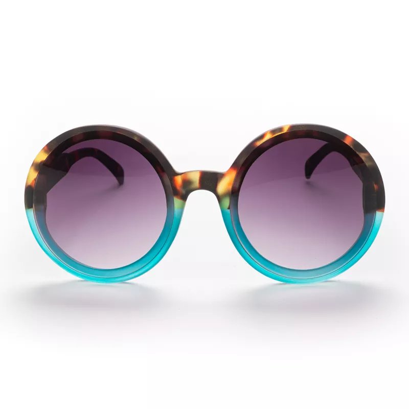 Okkia-Okkia Monica Unisex Büyük Yuvarlak Güneş Gözlüğü Havana Mavisi-Güneş Gözlüğü-4-roqelvaxirum.shop