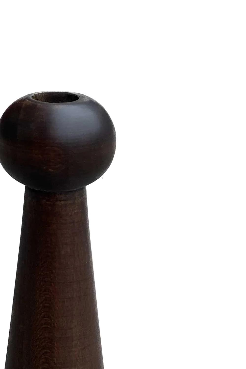 Raika Studio-Alaia Walnut Candle Holder-Mumluk & Şamdan-5-roqelvaxirum.shop